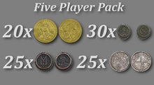 Load image into Gallery viewer, Swords & Sails Historic Metal Coins 5 Player Pack