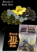 Load image into Gallery viewer, Swords & Sails, Historic Metal Coins 4 Player Pack