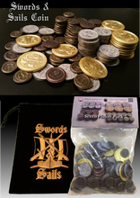 Load image into Gallery viewer, Swords & Sails Historic Metal Coins 7 Player Pack