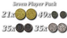Load image into Gallery viewer, Swords & Sails Historic Metal Coins 7 Player Pack