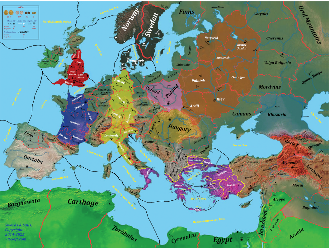 Swords & Sails Extra Large Neoprene Map 4 x 3 ft